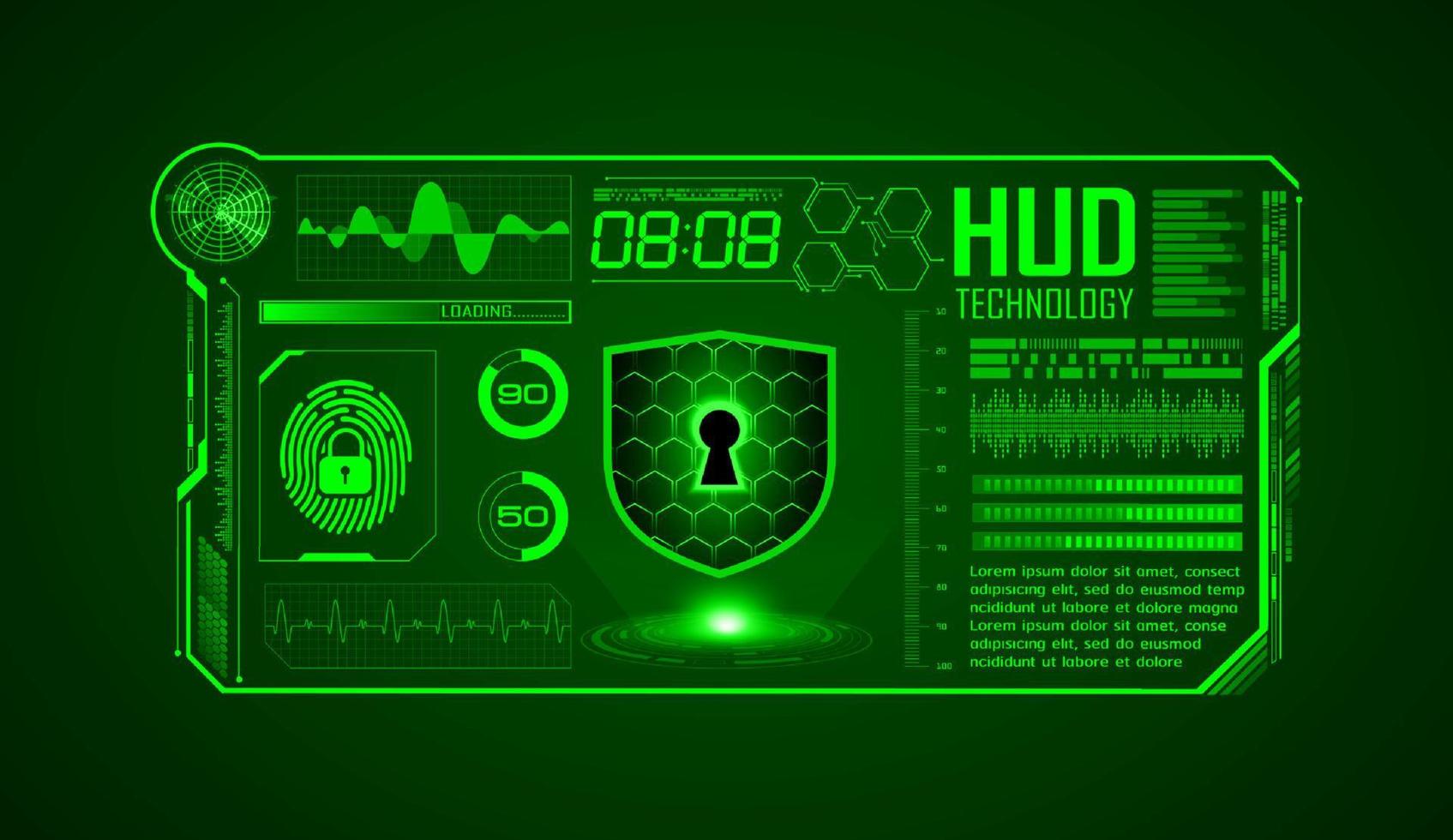 Modern HUD Technology Screen Background vector