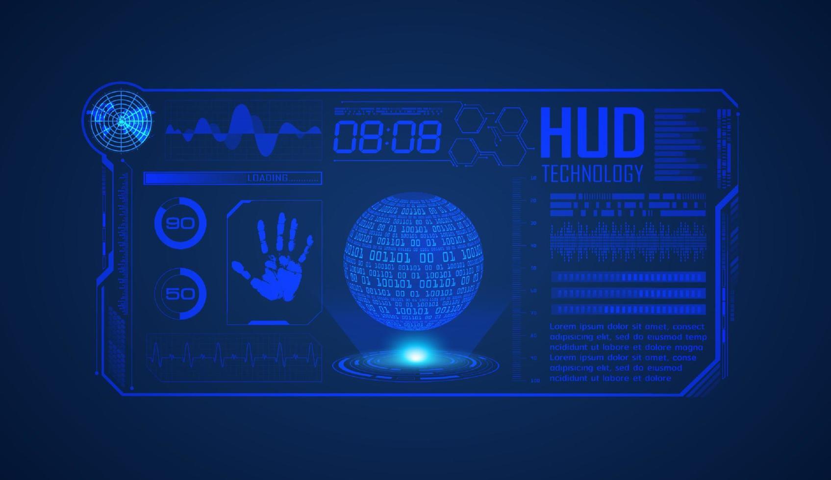 fondo de pantalla de tecnología hud moderna vector