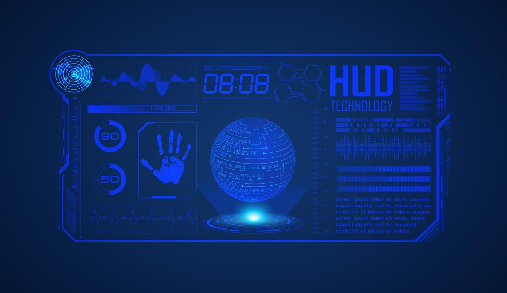 Modern HUD Technology Screen Background vector