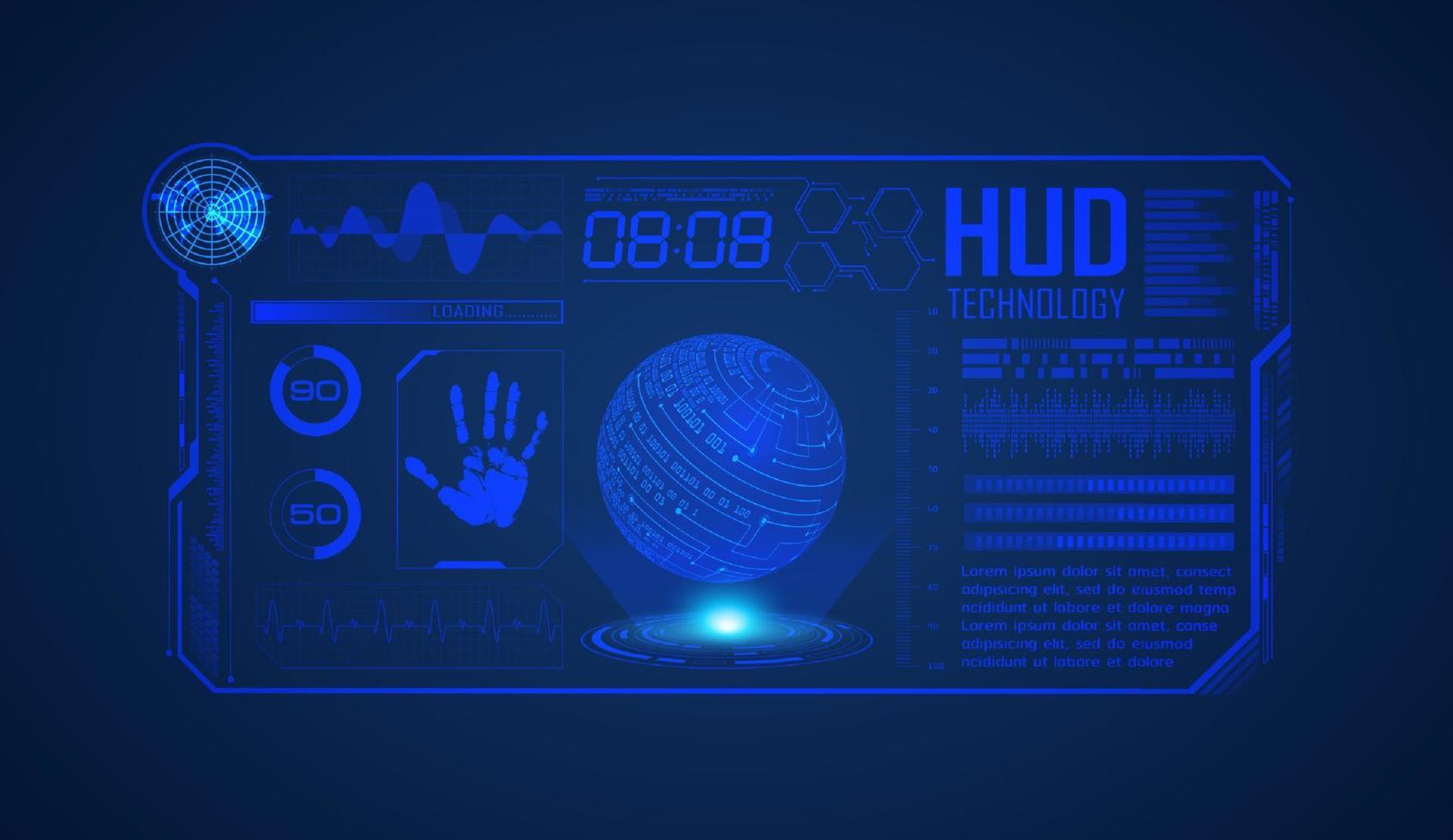 Modern HUD Technology Screen Background vector