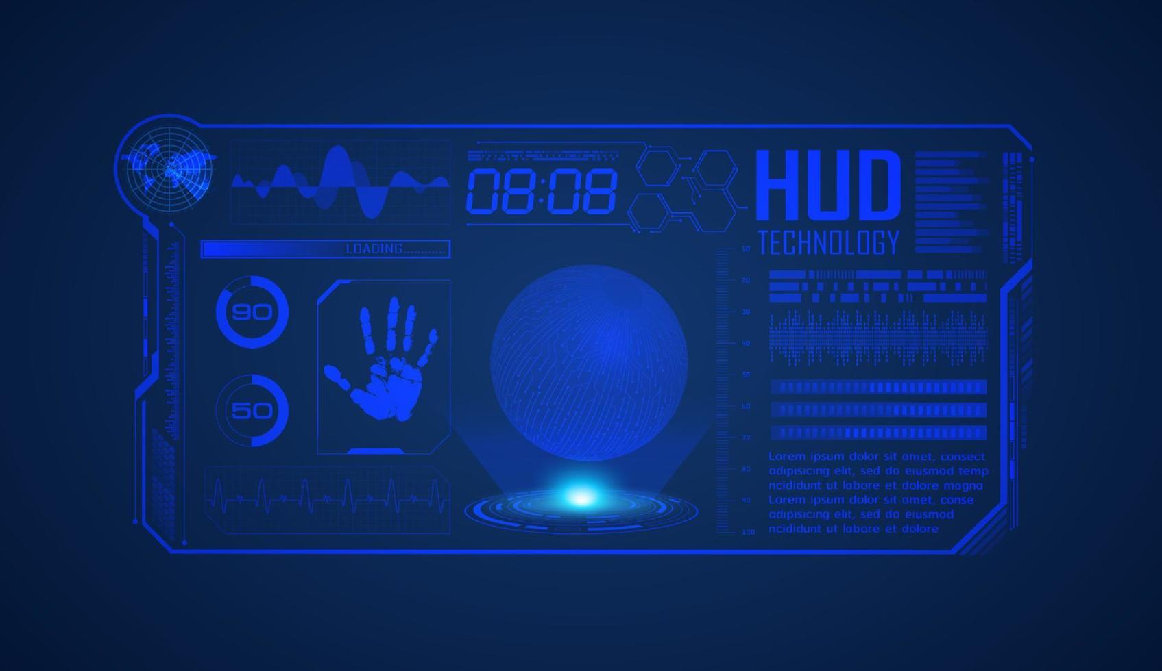 Modern HUD Technology Screen Background vector