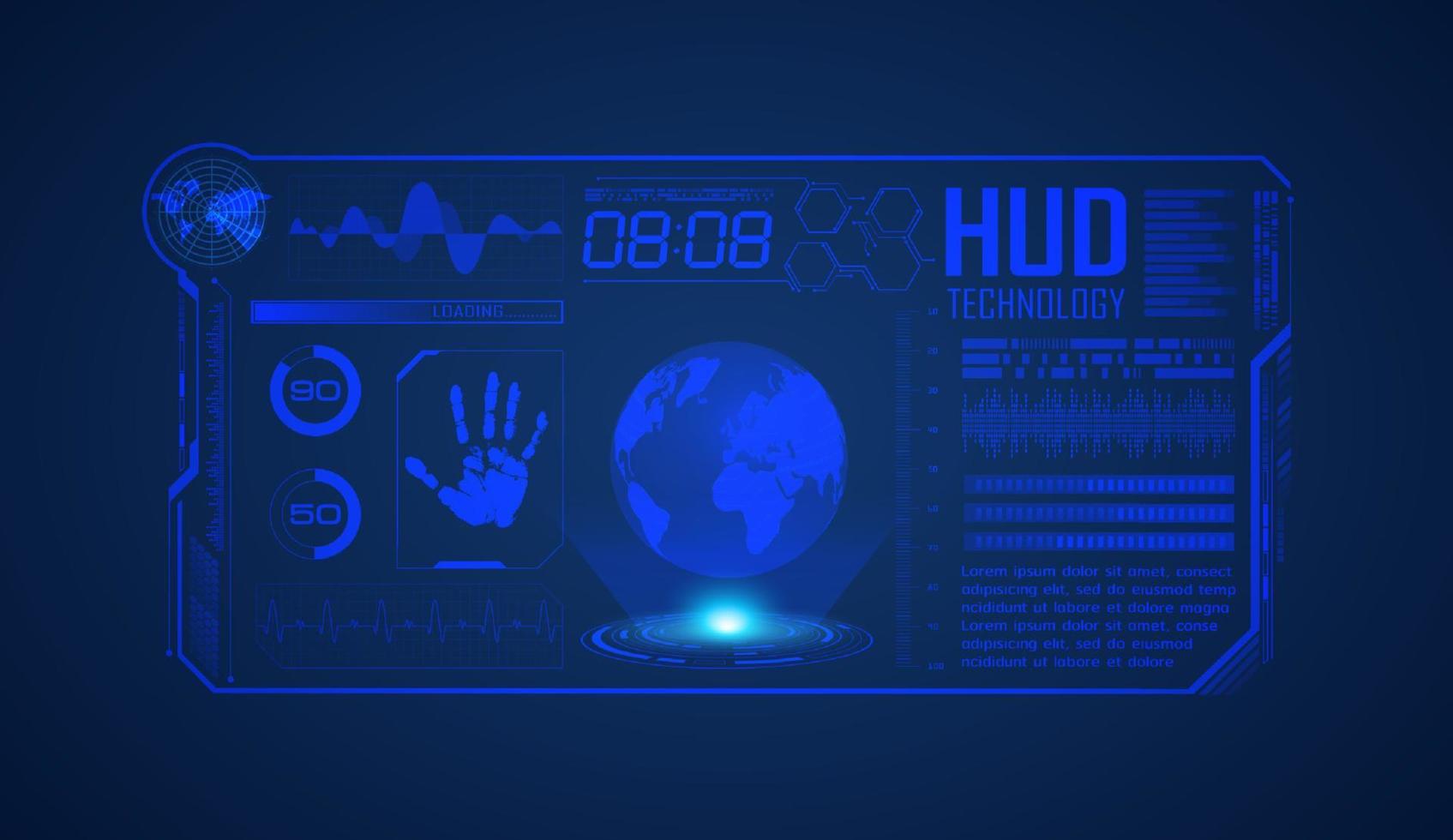 Modern HUD Technology Screen Background vector