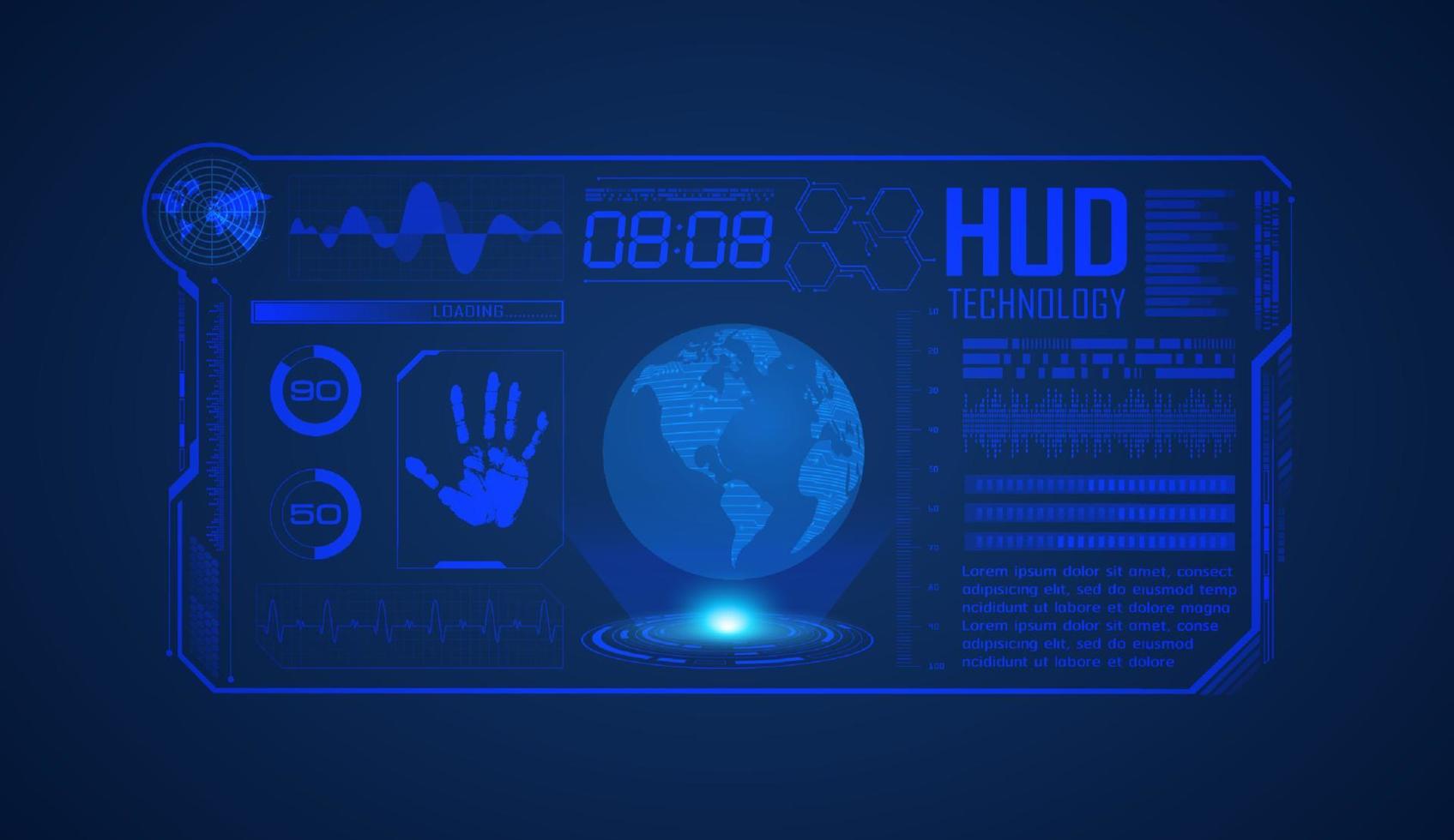 Modern HUD Technology Screen Background vector