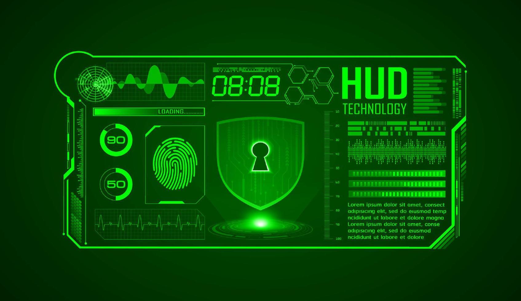 Modern HUD Technology Screen Background vector