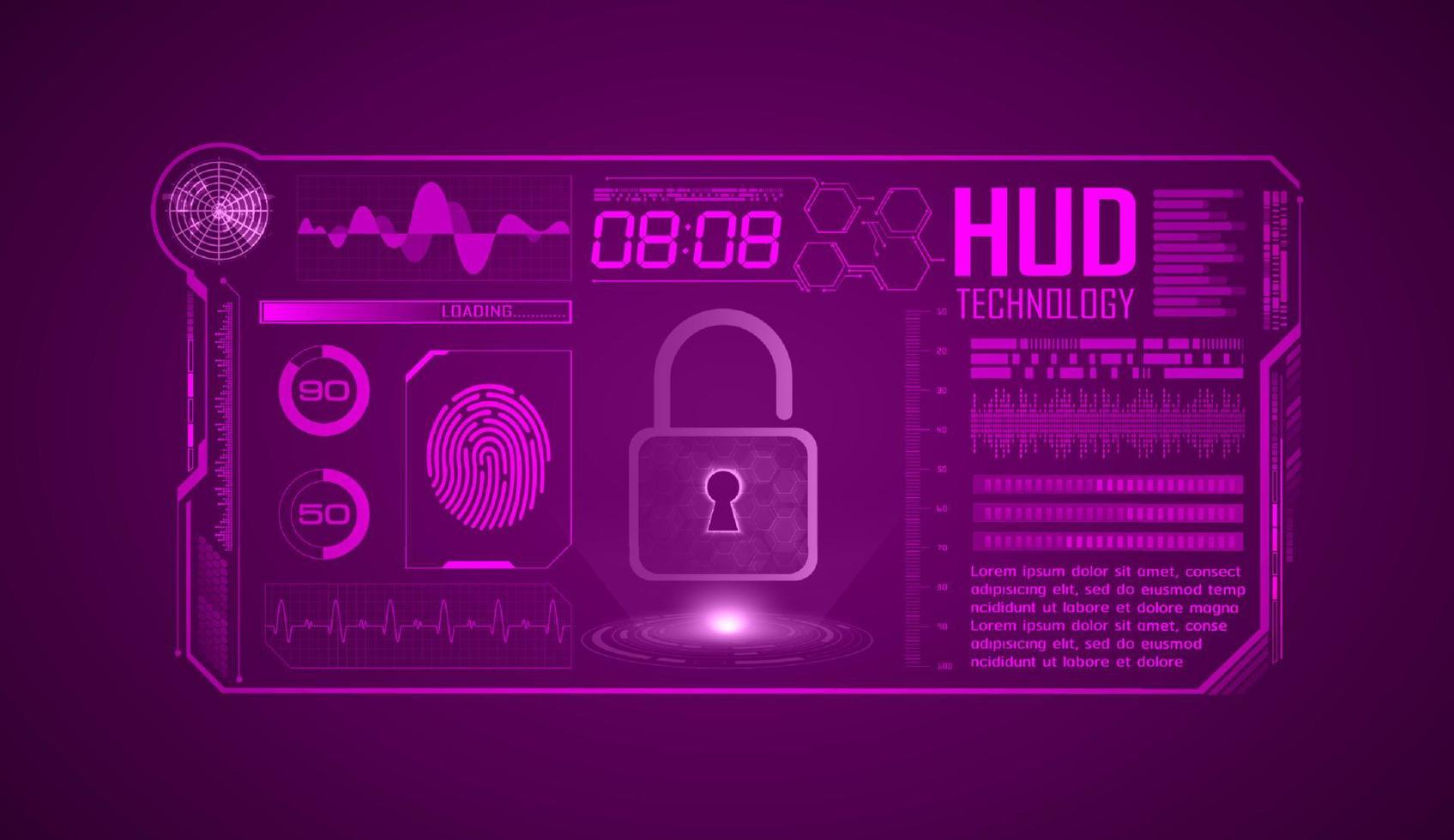 Modern HUD Technology Screen Background vector