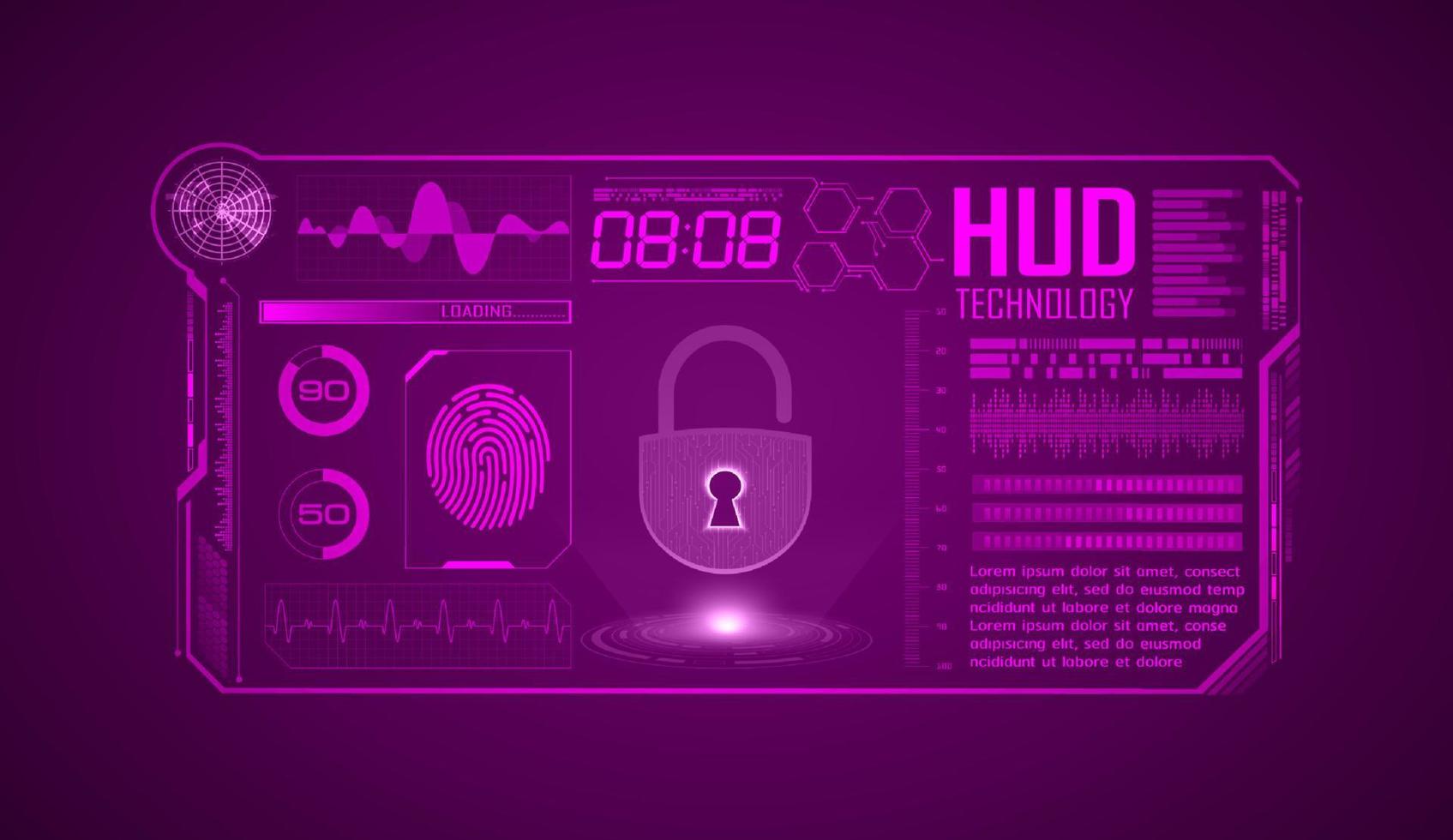 Modern HUD Technology Screen Background vector