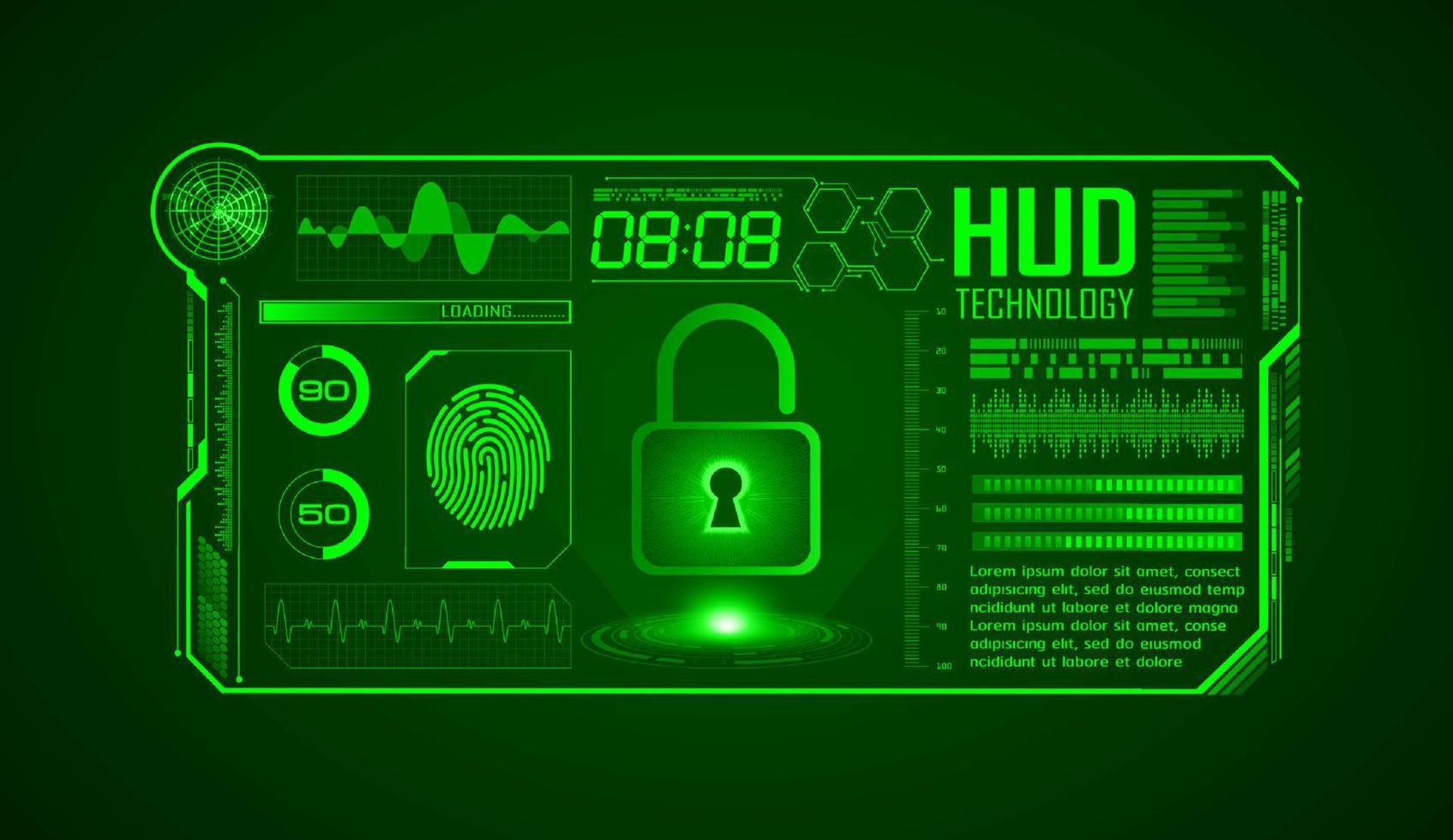 Modern HUD Technology Screen Background vector