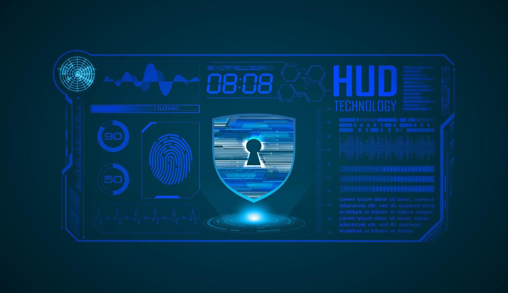 Modern HUD Technology Screen Background vector