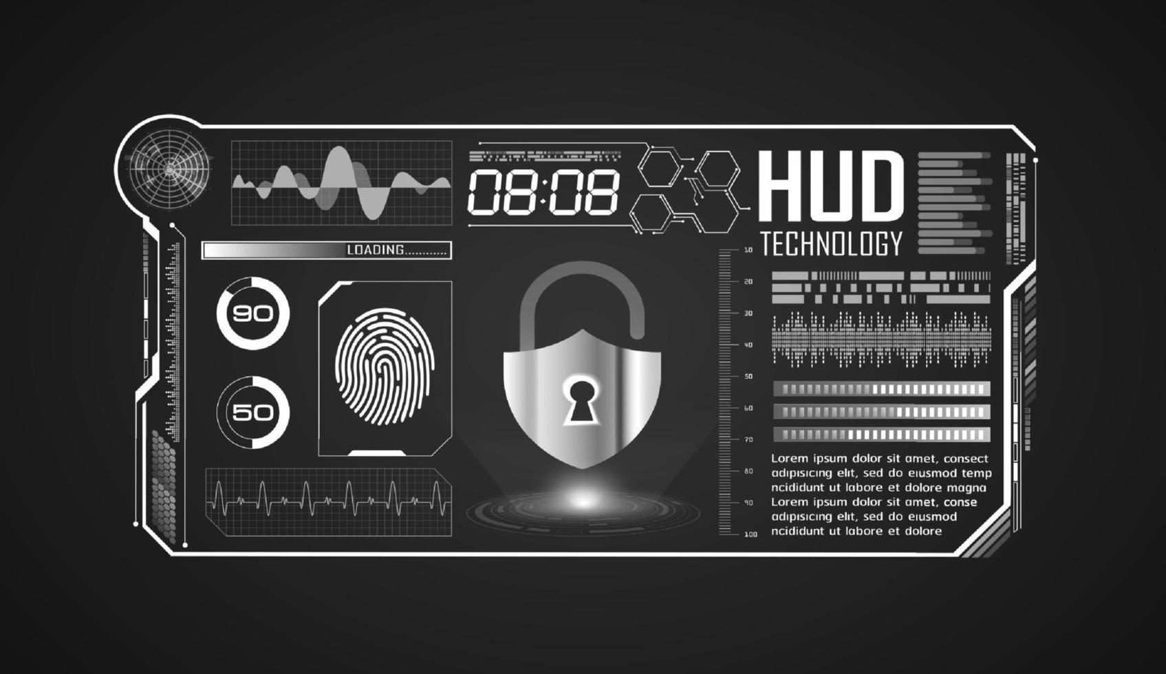 Modern HUD Technology Screen Background vector