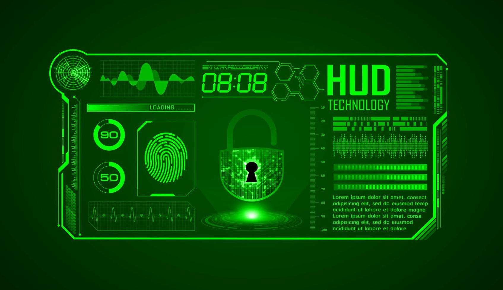 Modern HUD Technology Screen Background vector