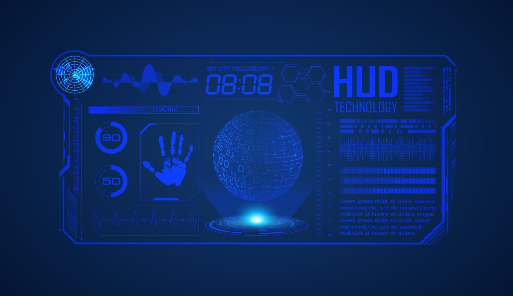 fondo de pantalla de tecnología hud moderna vector