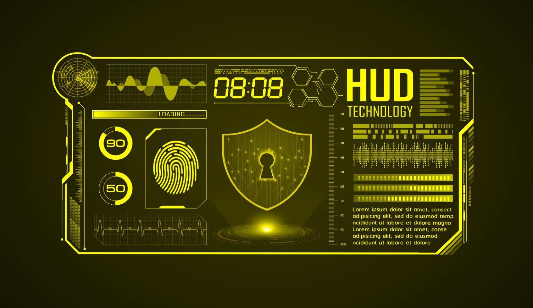 fondo de pantalla de tecnología hud moderna vector