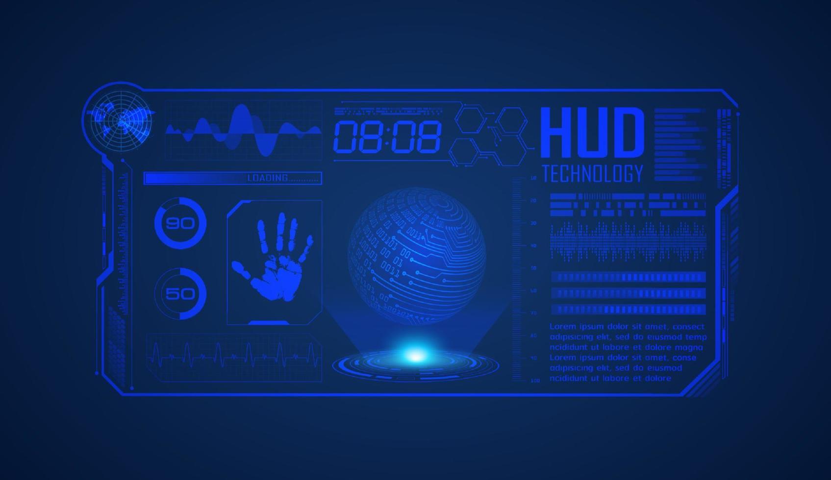 fondo de pantalla de tecnología hud moderna vector