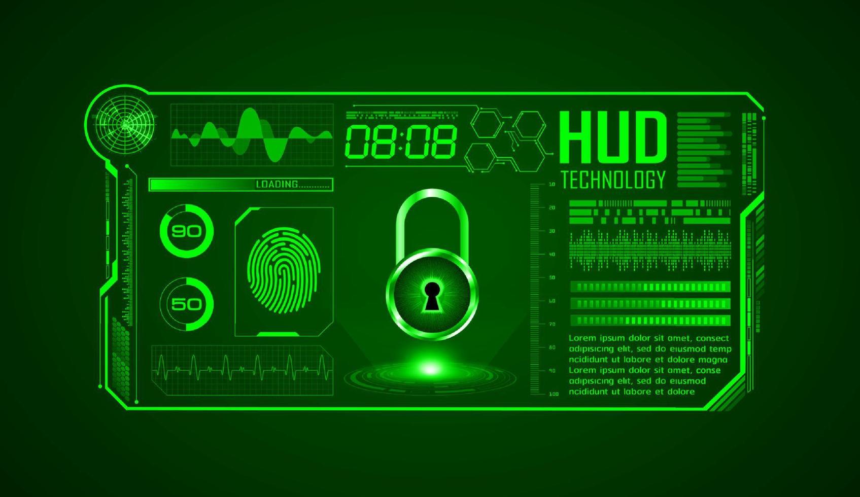 Modern HUD Technology Screen Background vector