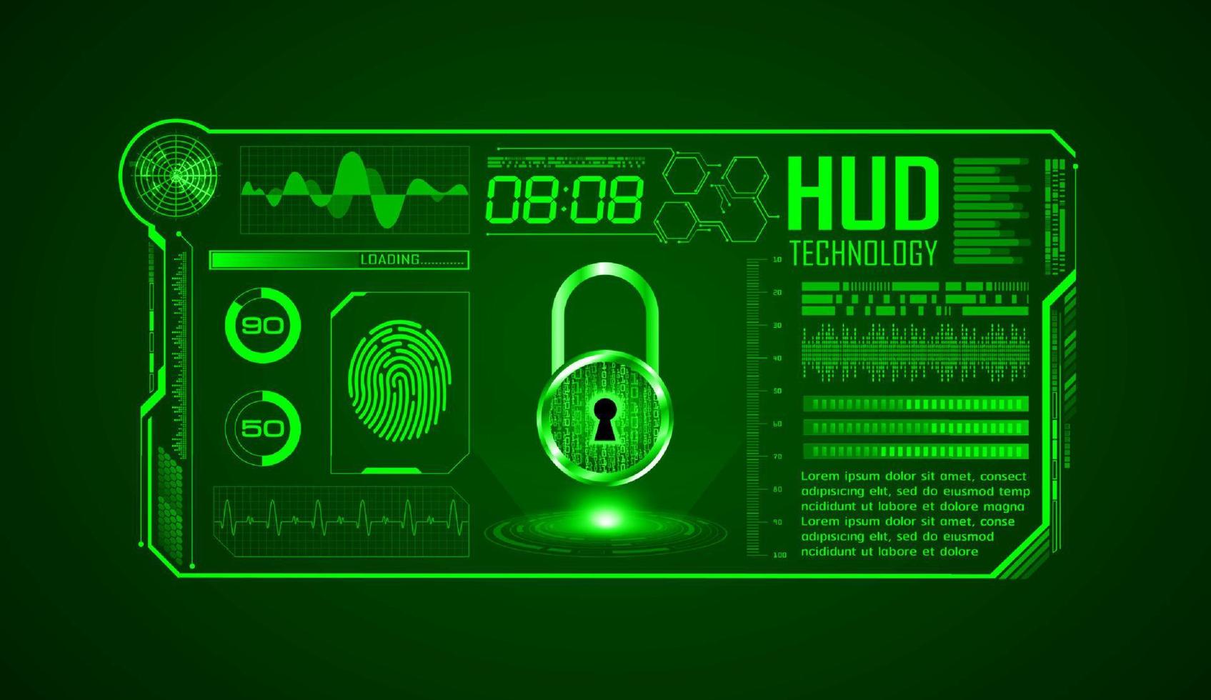 Modern HUD Technology Screen Background vector