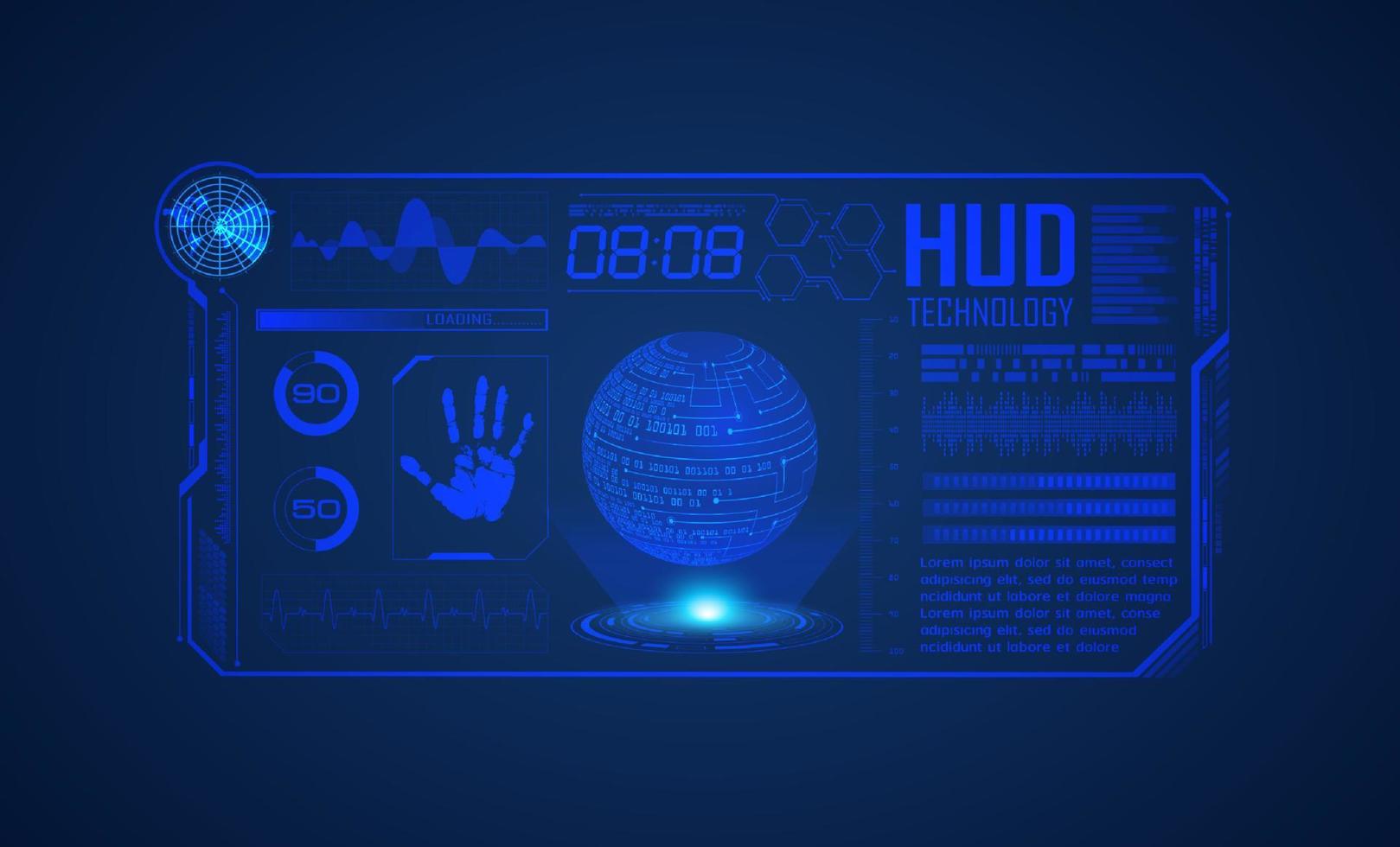 Modern HUD Technology Screen Background vector