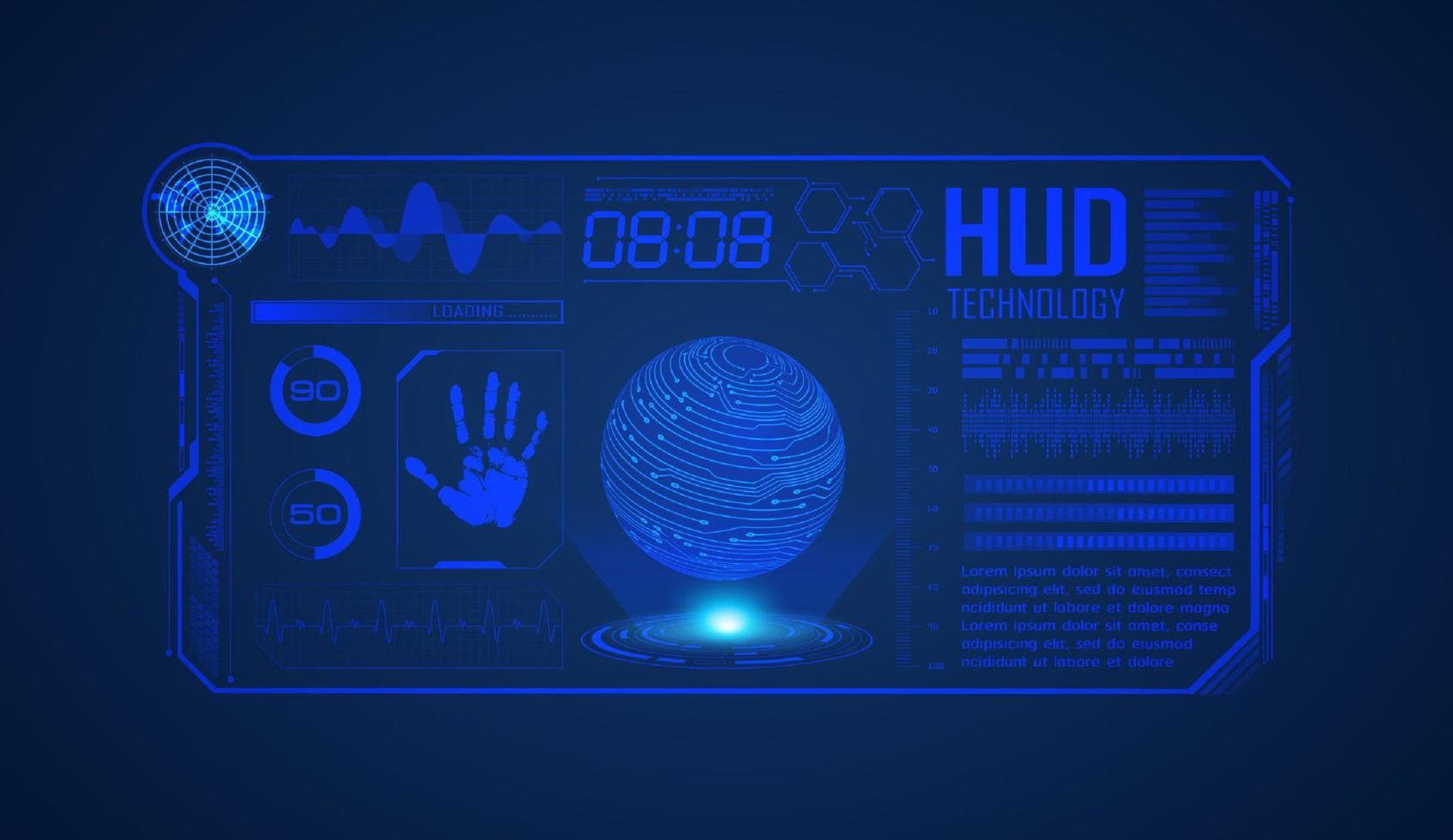 Modern HUD Technology Screen Background vector
