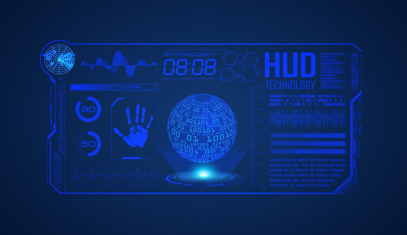 Modern HUD Technology Screen Background vector