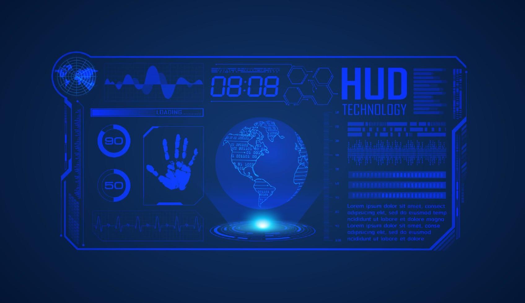 fondo de pantalla de tecnología hud moderna vector