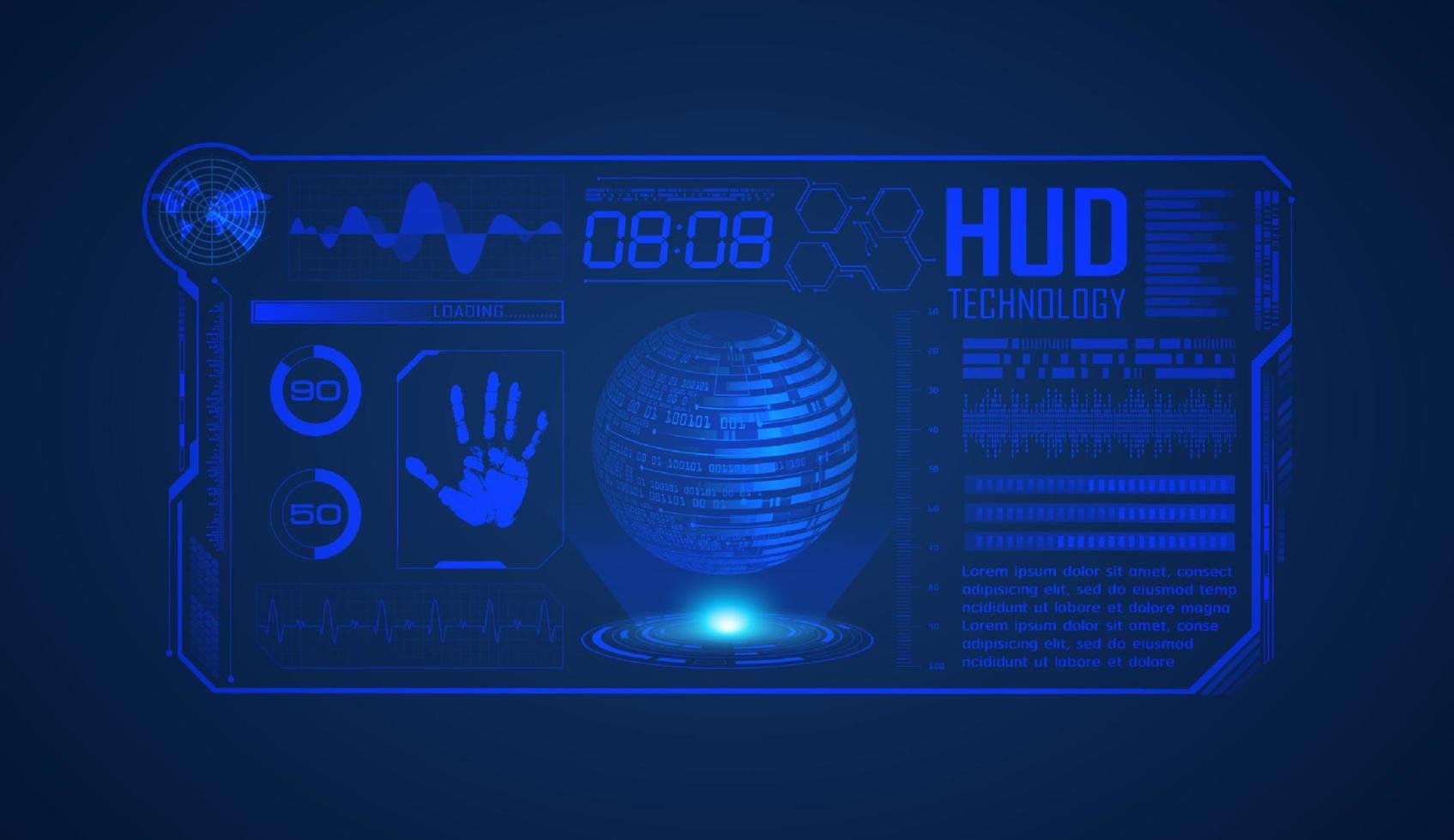 Modern HUD Technology Screen Background vector