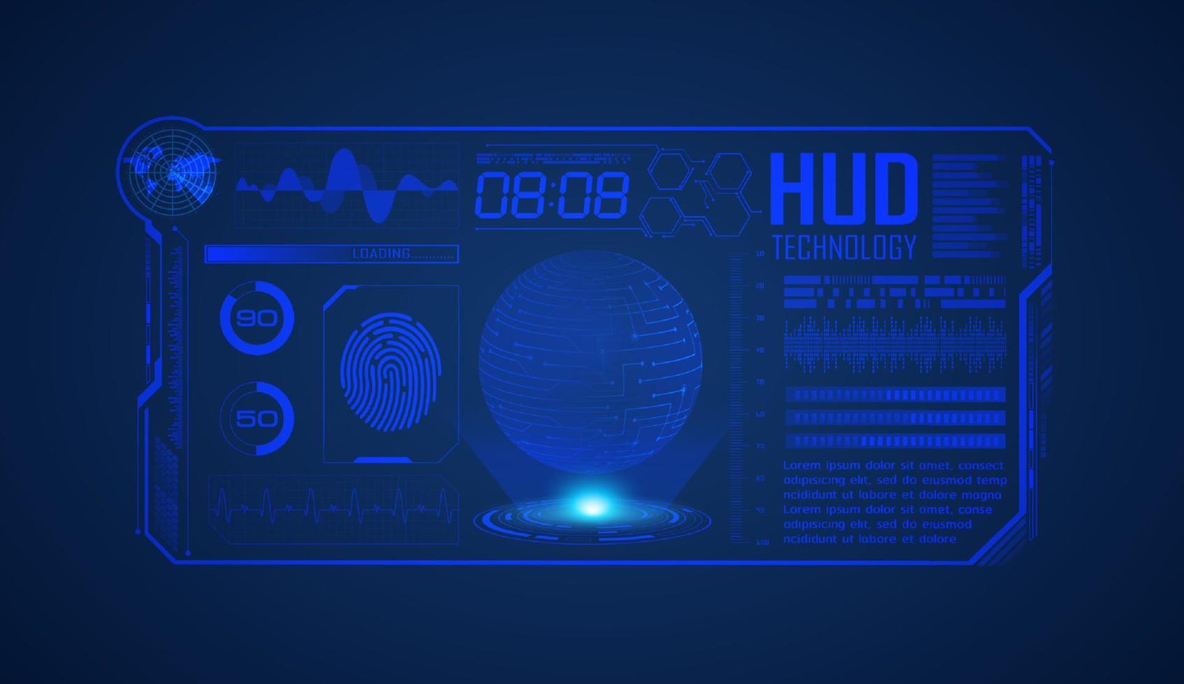 Modern HUD Technology Screen Background vector