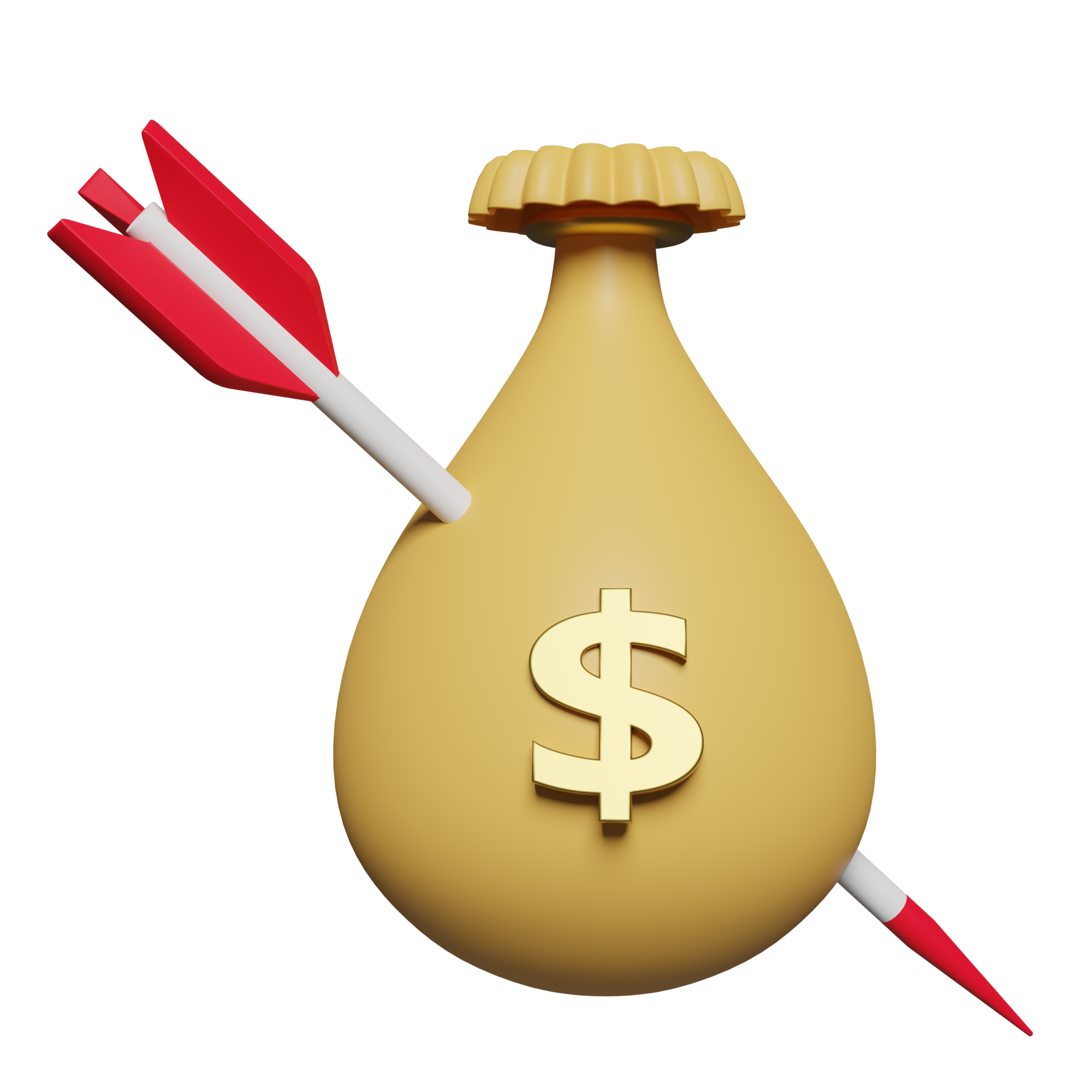 3d Money Bags Dollars With Darts Or Arrow Isolated Economic Movements 3d-money-bags-dollars-with-darts-or-arrow-isolated-economic-movements