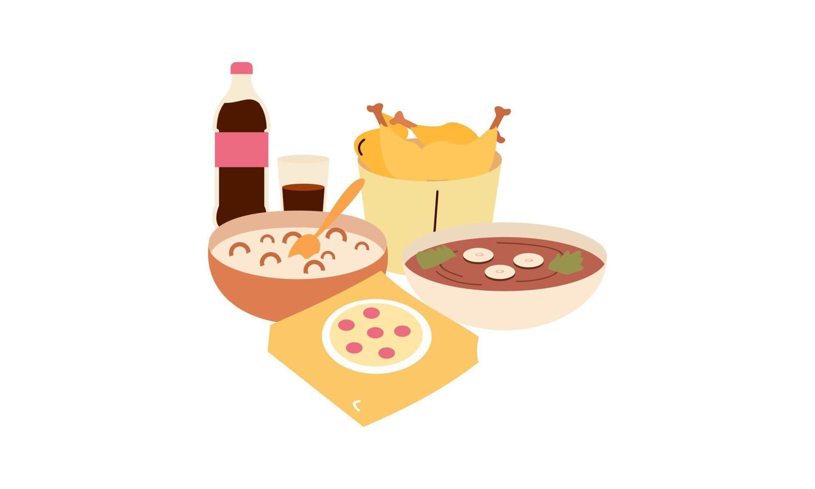 Traditional meals of diverse cuisines logo vector