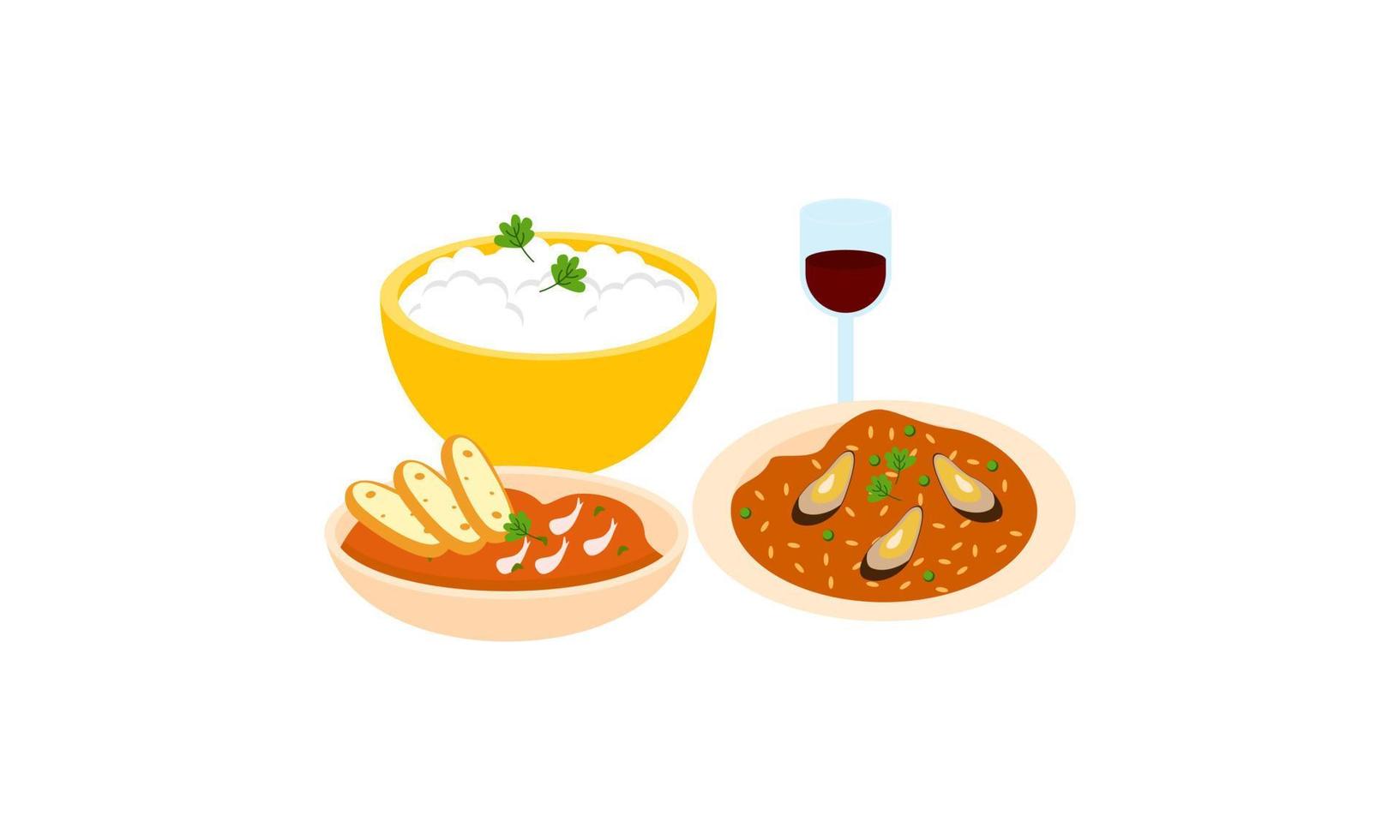 Traditional meals of diverse cuisines logo vector