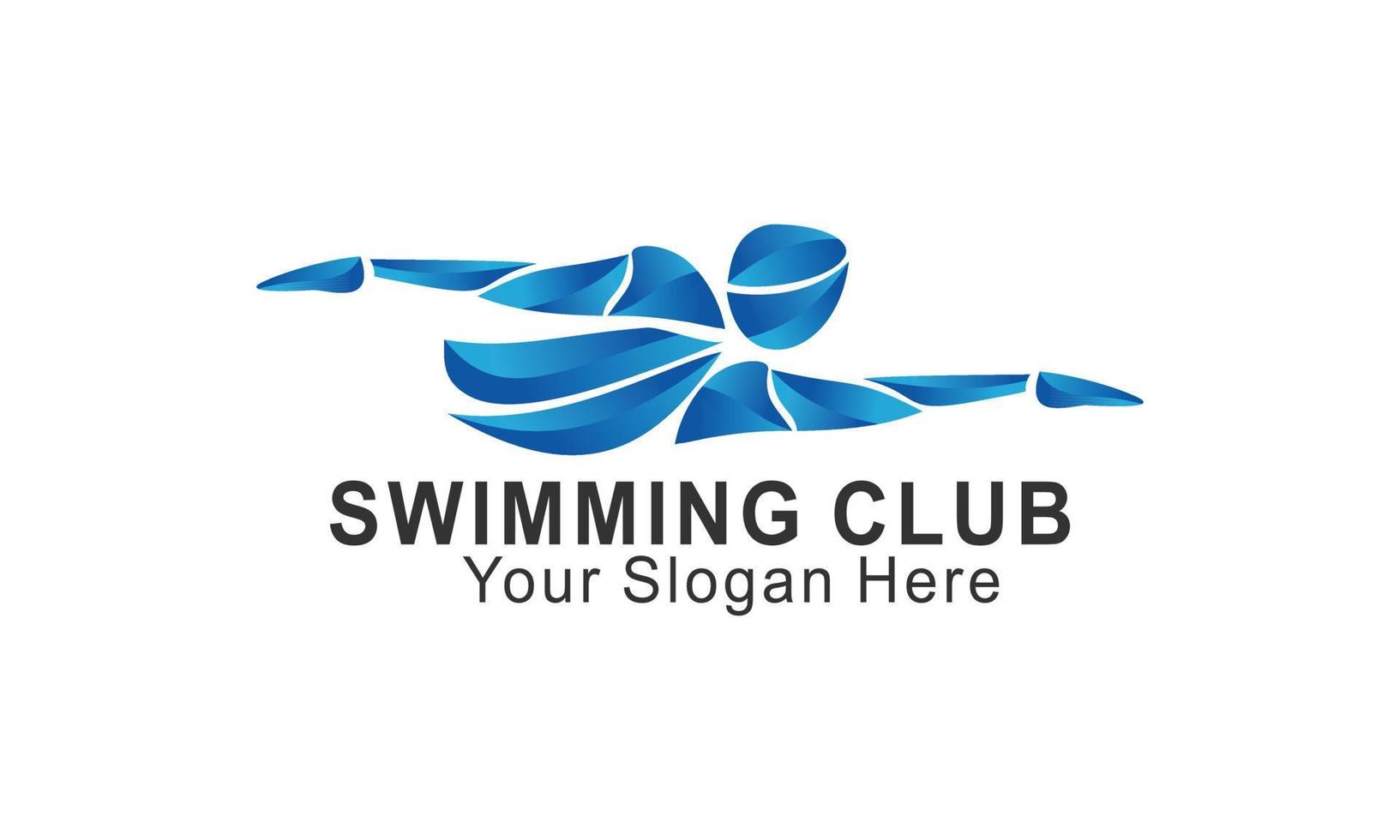 logotipo de natación azul silueta mar océano agua ola logotipo vector