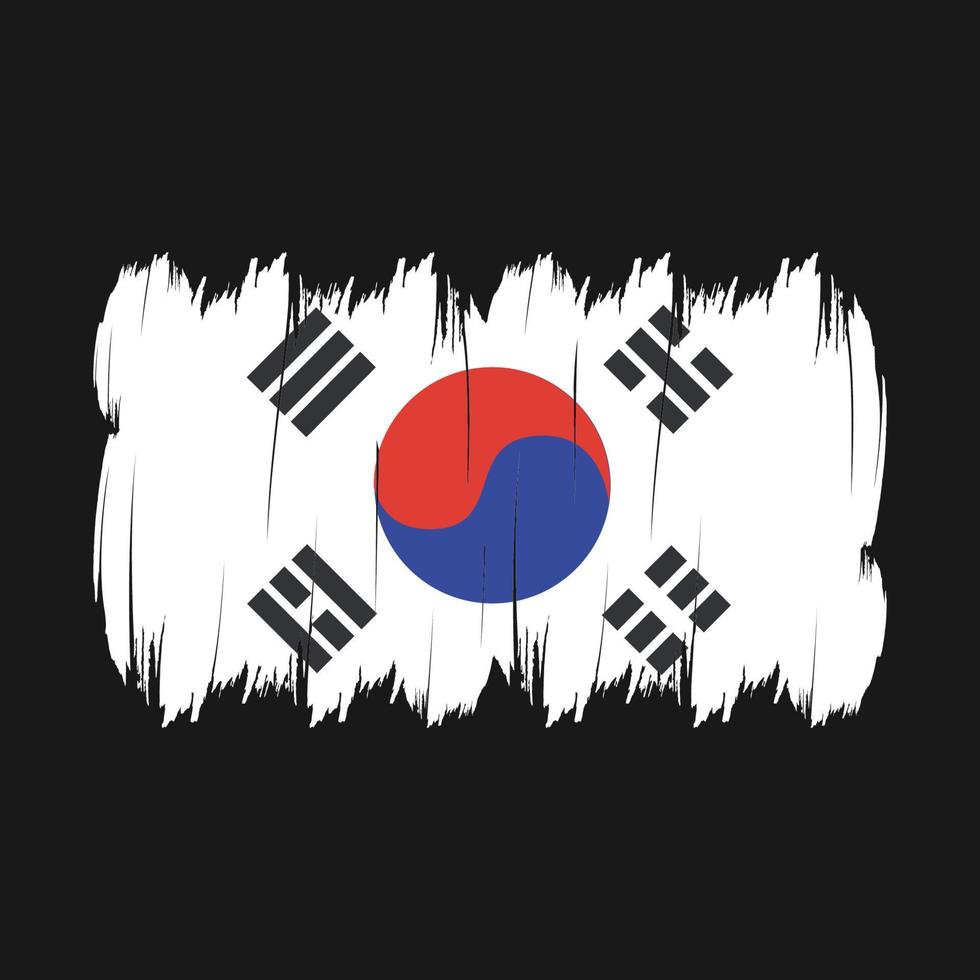 pincel de bandera de corea del sur vector