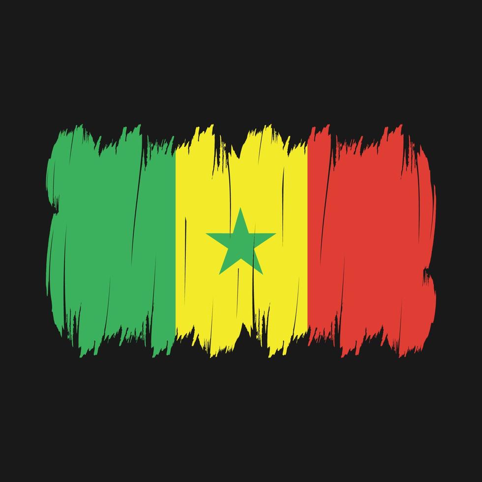 Senegal Flag Brush vector