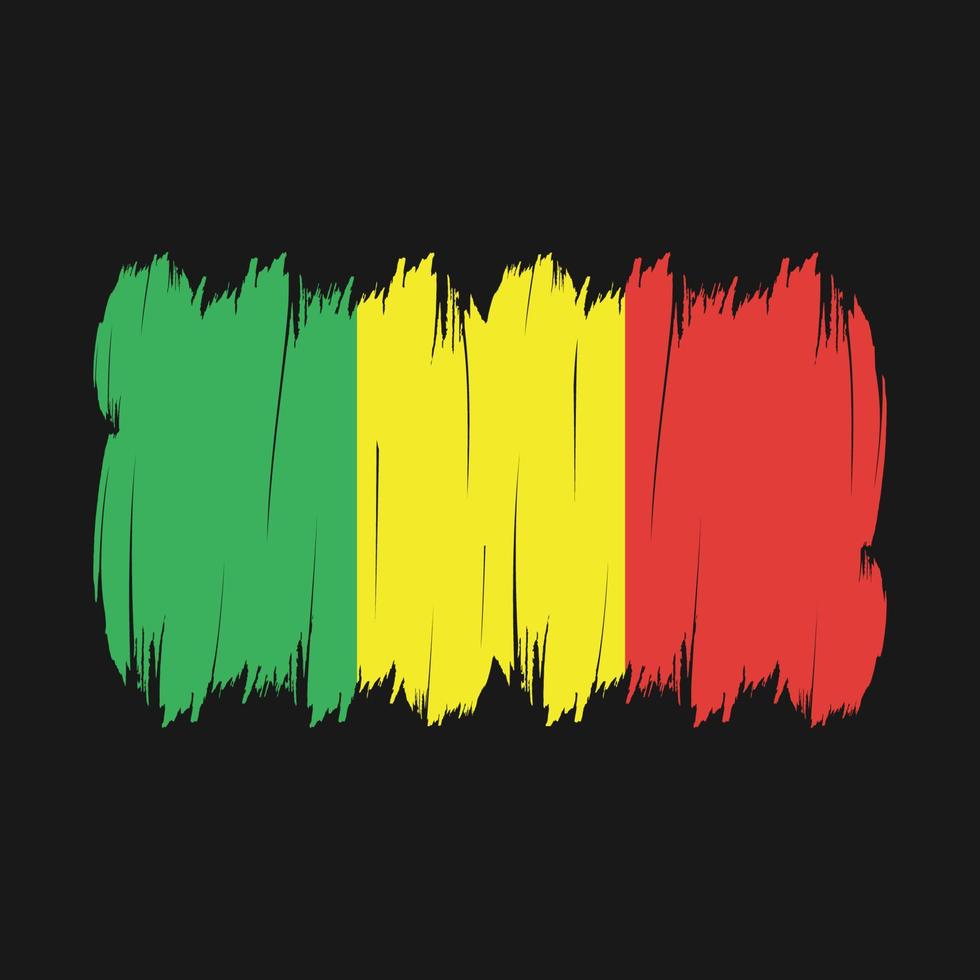 Mali Flag Brush vector
