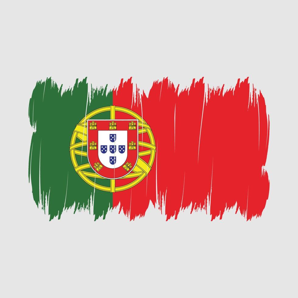 pincel de bandera de portugal vector