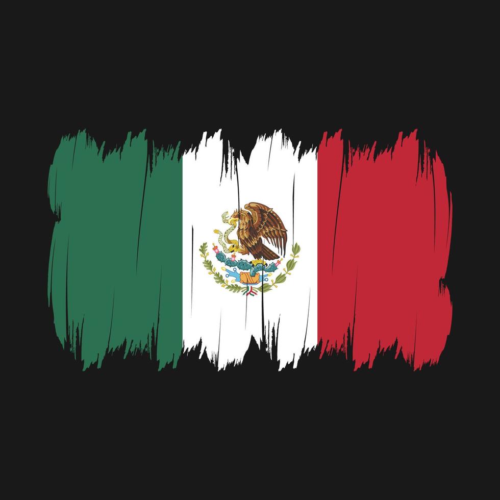 cepillo de bandera de méxico vector