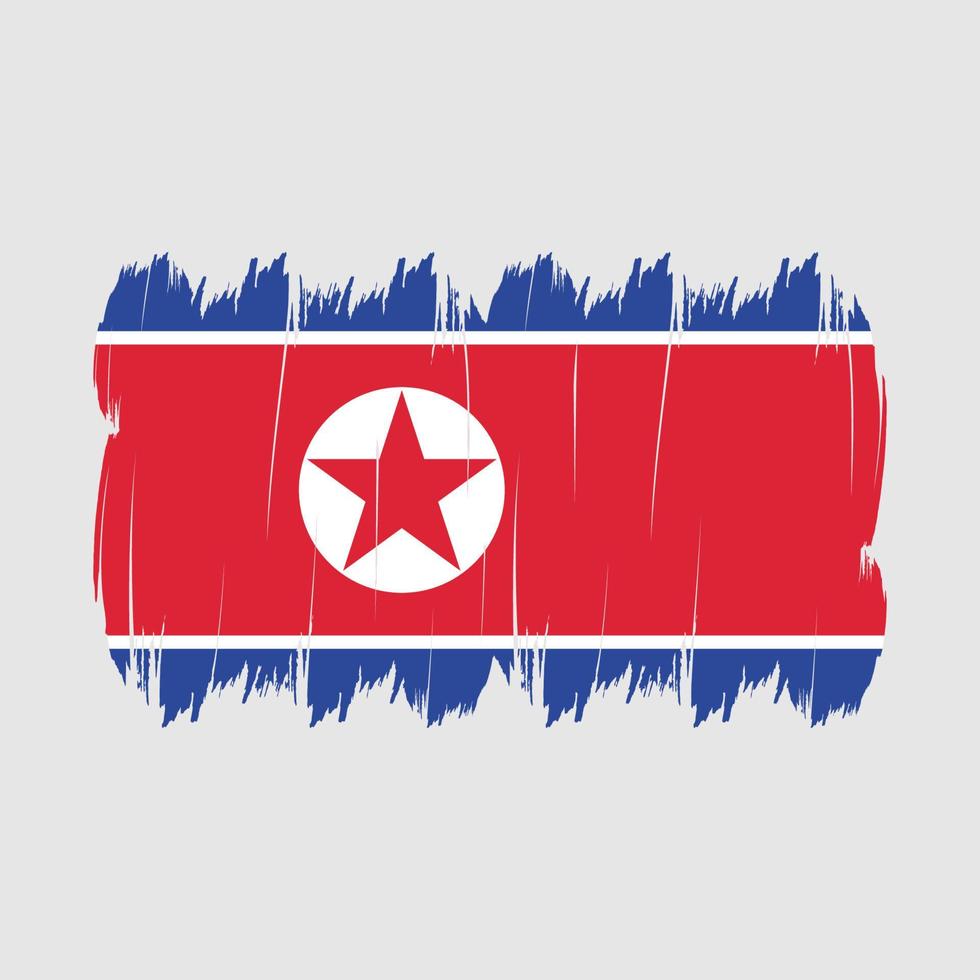 North Korea Flag Brush vector