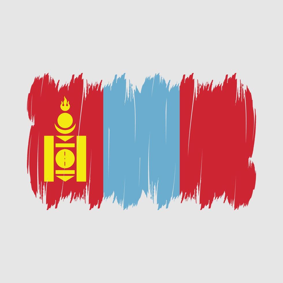 Mongolia Flag Brush vector