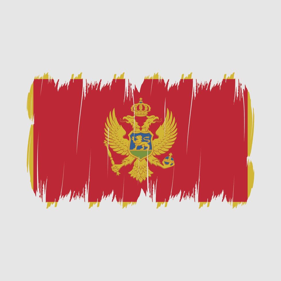 cepillo de bandera de montenegro vector