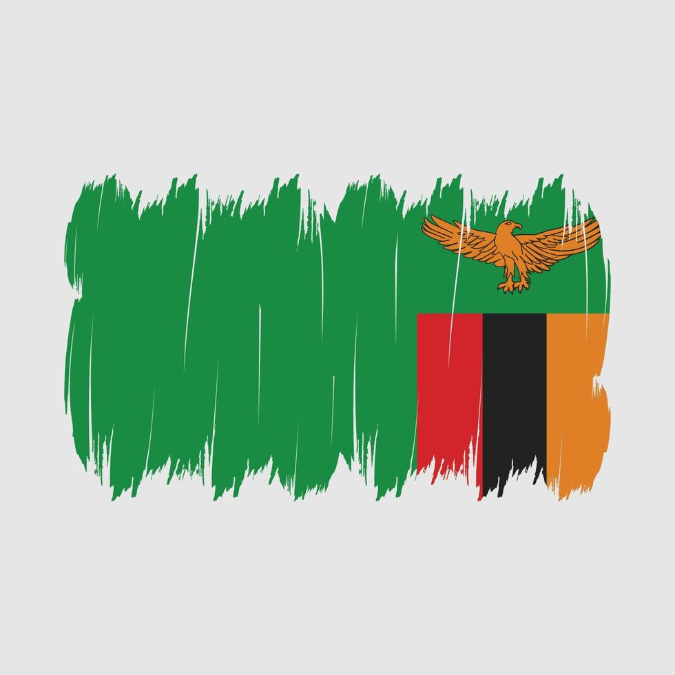 Zambia Flag Brush vector