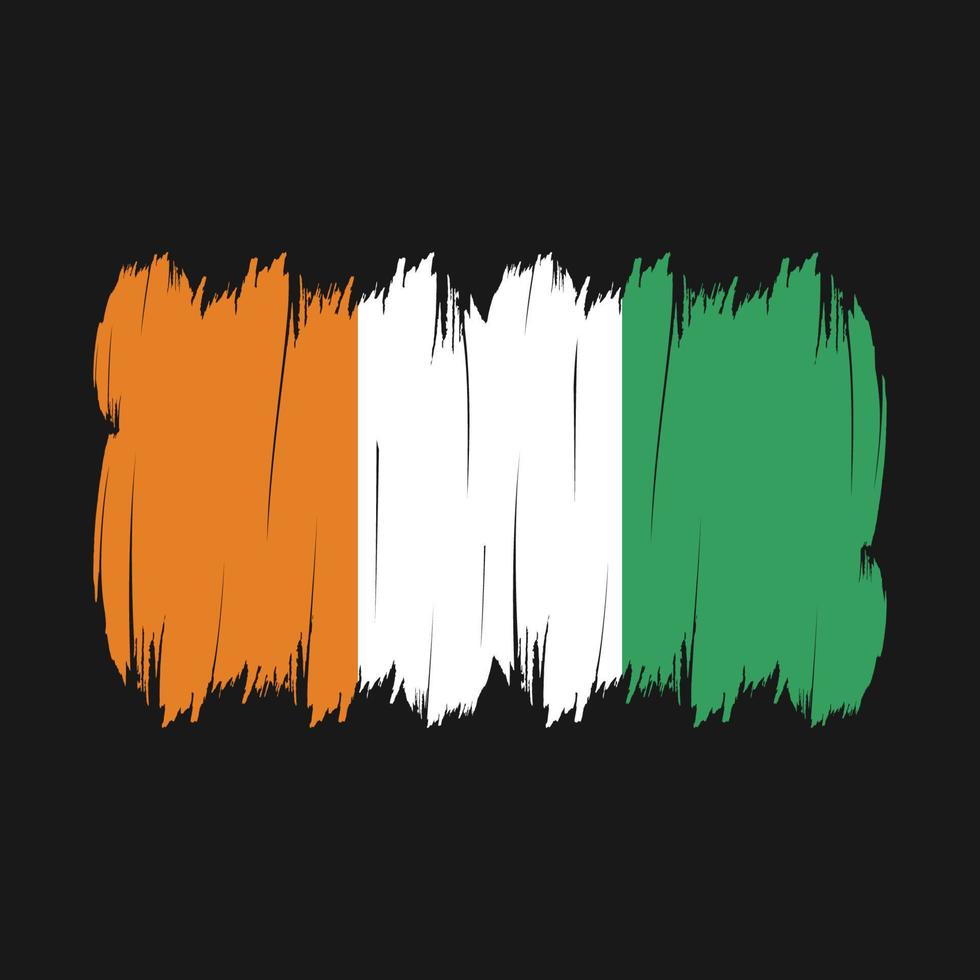 Ivory Coast Flag Brush vector