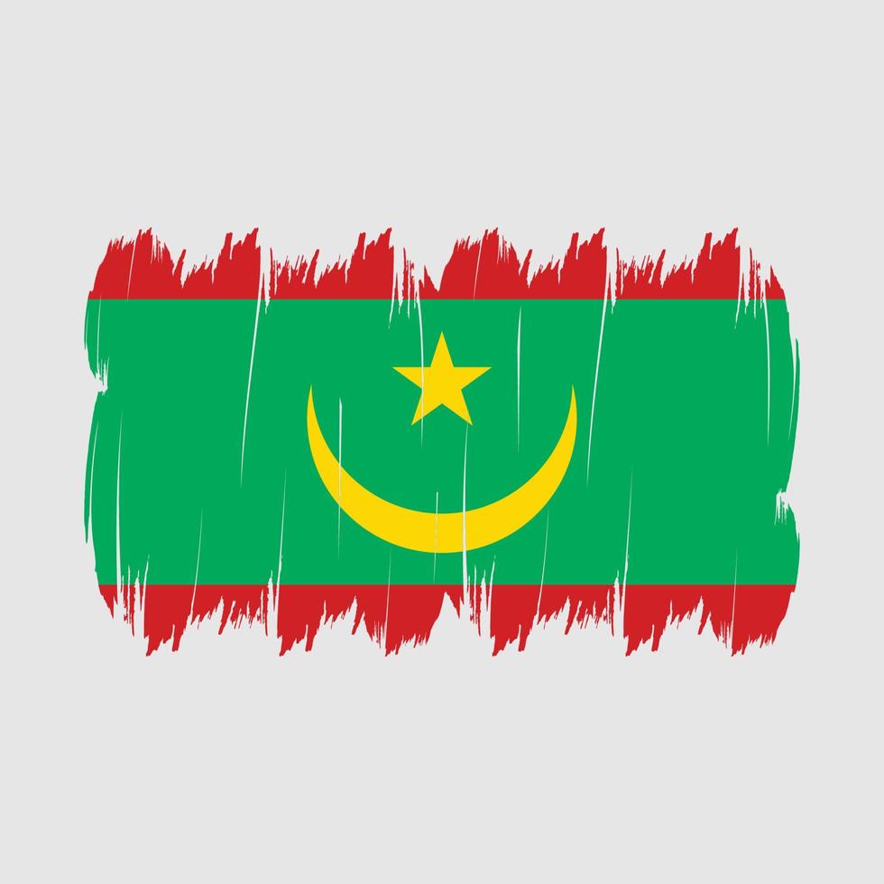 Mauritania Flag Brush vector