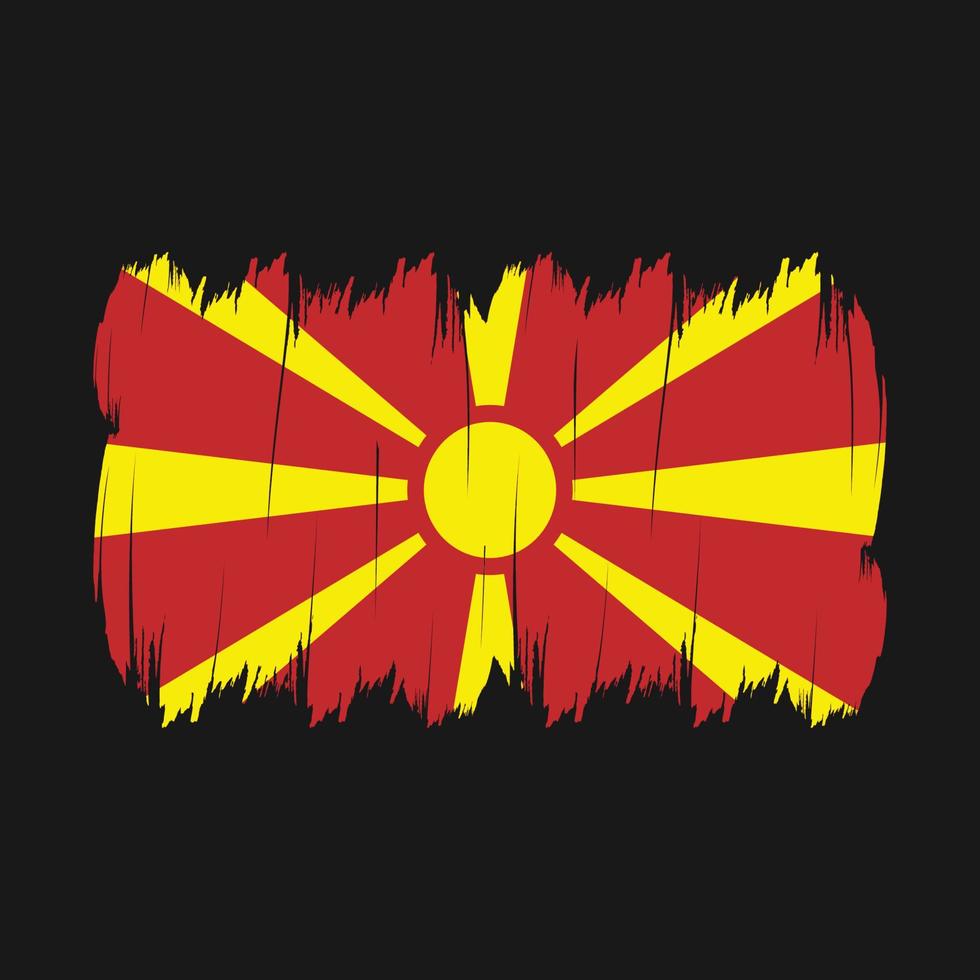 pincel de bandera de macedonia del norte vector