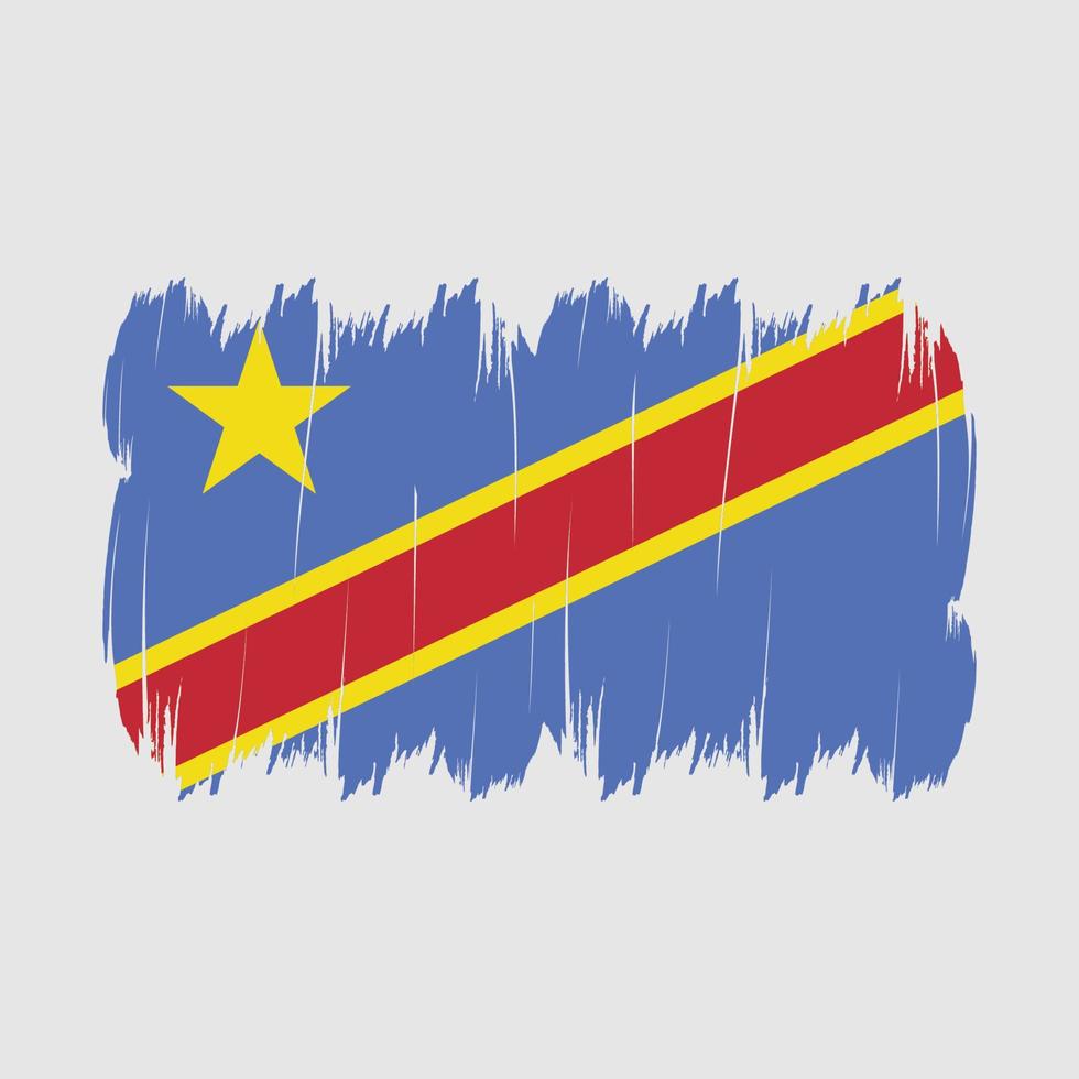 Republic Congo Flag Brush vector