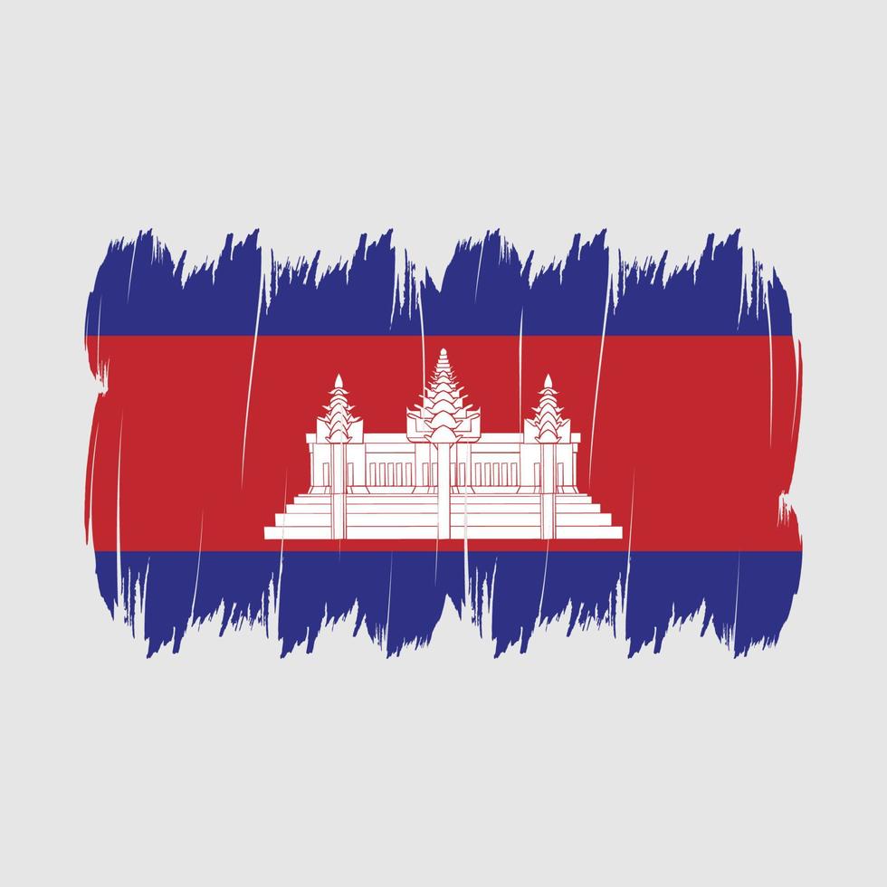 Cambodia Flag Brush vector