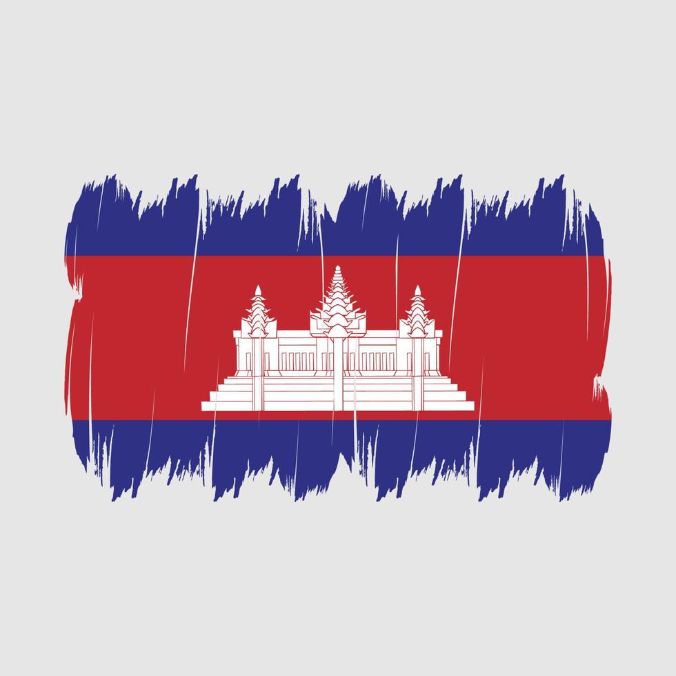 cepillo de bandera de camboya vector