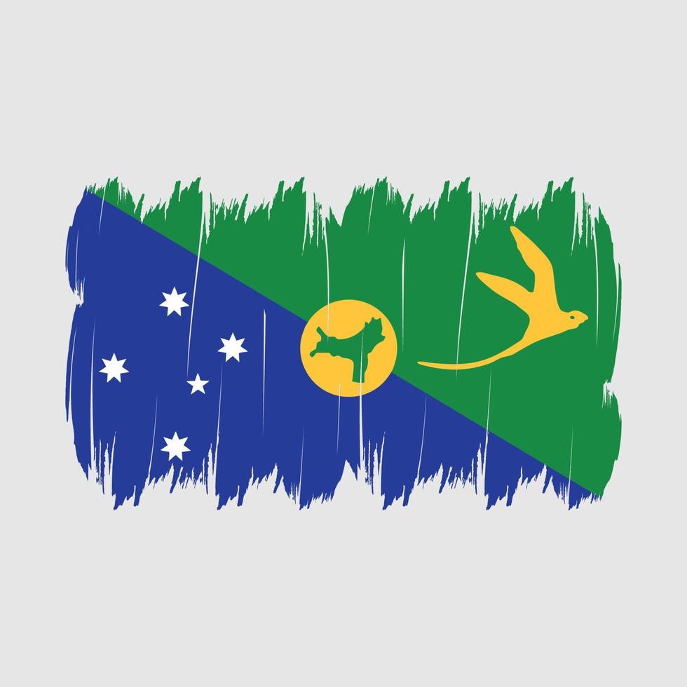 Christmas Islands Flag Brush vector