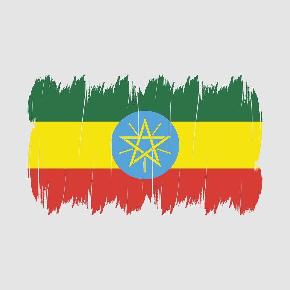 Ethiopia Flag Brush vector