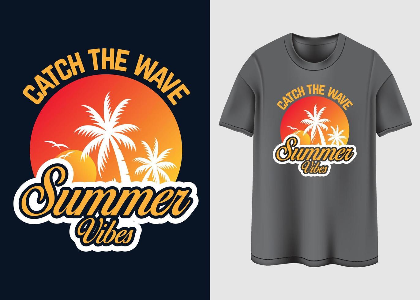 Summer vibes Typography T-shirt design vector