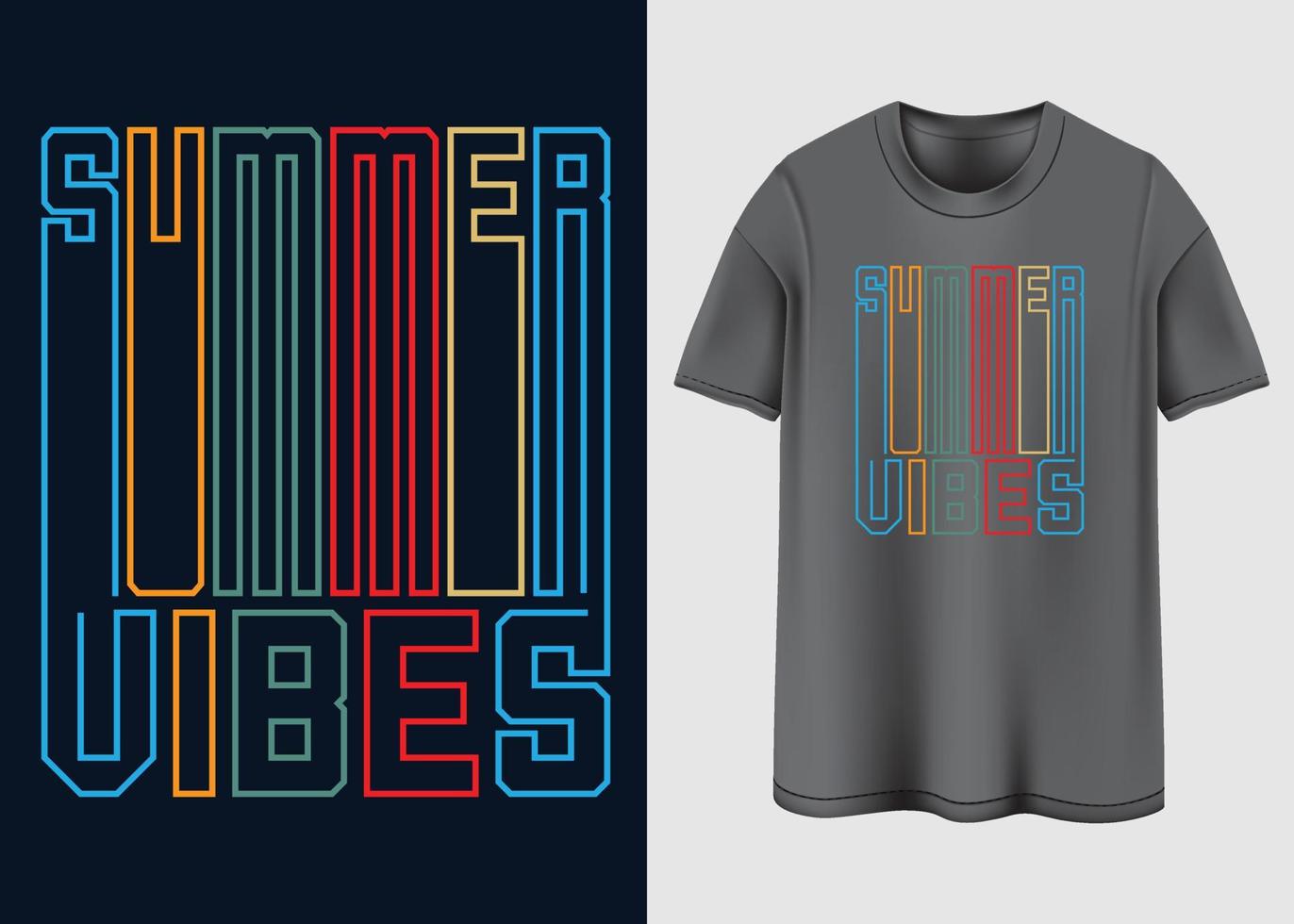 Summer vibes Typography T-shirt design vector