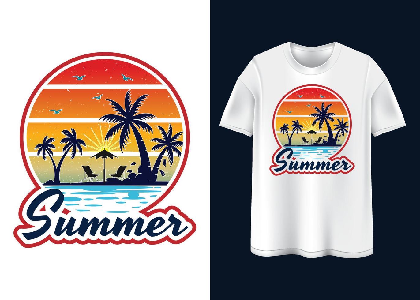 Summer vibes Typography T-shirt design vector