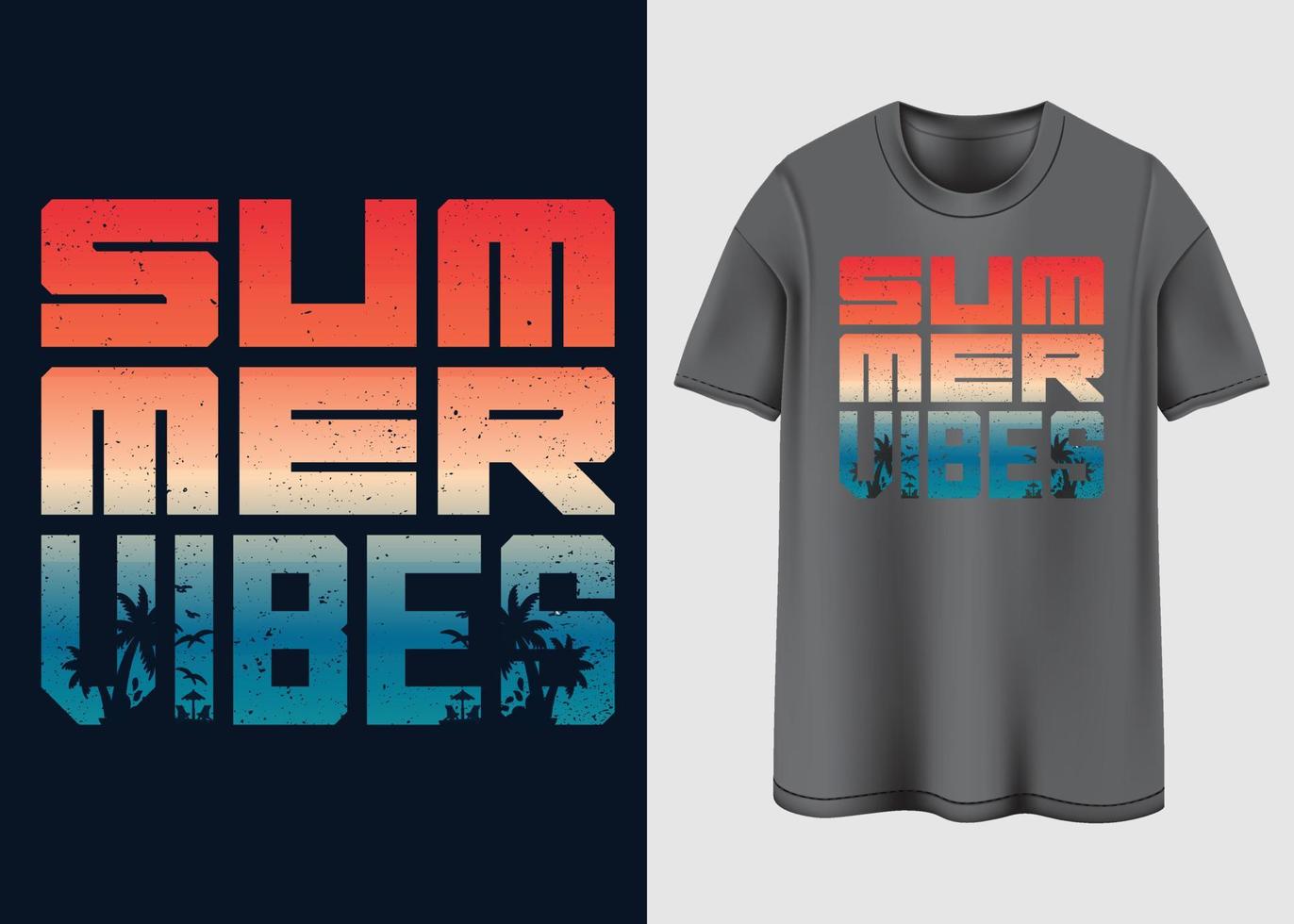 Summer vibes Typography T-shirt design vector